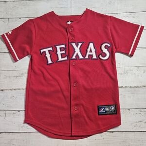 Texas Rangers Fielder #84 Majestic Jersey Youth Small 8